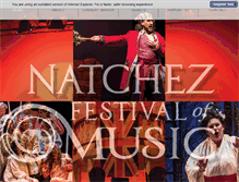 Tablet Screenshot of natchezfestivalofmusic.com
